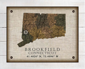Brookfield Connecticut Vintage Design On 100% Natural Linen