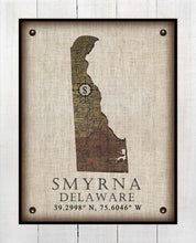 Load image into Gallery viewer, Smyrna Delaware Vintage Design - On 100% Natural Linen
