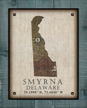 Load image into Gallery viewer, Smyrna Delaware Vintage Design - On 100% Natural Linen
