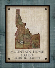 Load image into Gallery viewer, Mountain Home Idaho Vintage Design - On 100% Natural Linen
