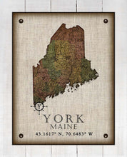 Load image into Gallery viewer, York Maine Vintage Design On 100% Natural Linen
