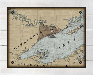 Cook County Minnesota Nautical Chart - On 100% Natural Linen