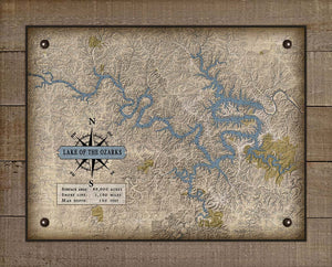 Lake Of The Ozarks Missouri Map - On 100% Natural Linen