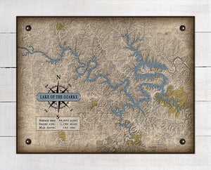 Lake Of The Ozarks Missouri Map - On 100% Natural Linen