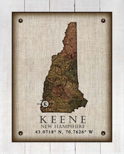 Load image into Gallery viewer, Keene New Hampshire Vintage Design - On 100% Natural Linen
