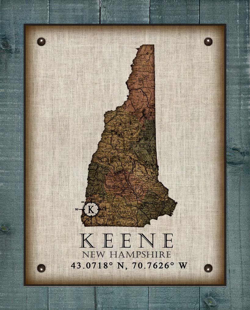 Keene New Hampshire Vintage Design - On 100% Natural Linen