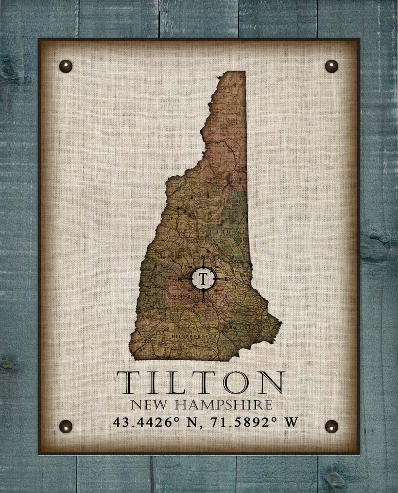 Tilton New Hampshire Vintage Design - On 100% Natural Linen