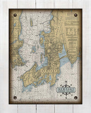 Load image into Gallery viewer, Newprt  Rhode Island Nautical Chart - On 100% Natural Linen
