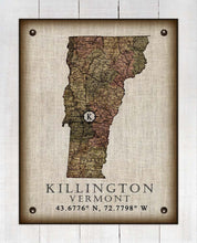 Load image into Gallery viewer, Killington Vermont Vintage Design - On 100% Natural Linen

