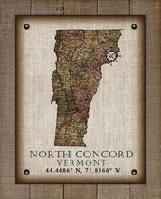 Load image into Gallery viewer, North Concord Vermont Vintage Design - On 100% Natural Linen
