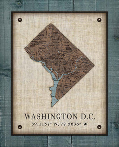 Washington DC Vintage Design - On 100% Natural Linen