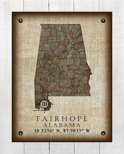 Load image into Gallery viewer, Fairhope Alabama Vintage Design - On 100% Natural Linen
