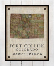 Load image into Gallery viewer, Fort Collins Colorado Vintage Design - On 100% Natural Linen
