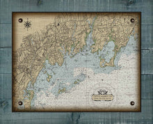 Load image into Gallery viewer, Greenwhich CT Nautical Chart On 100% Natural Linen
