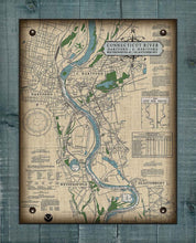 Load image into Gallery viewer, Ct. River (Hartford, E.Hartford, Wethersfield &amp; Glastonbury) Nautical Chart -  On 100% Natural Linen
