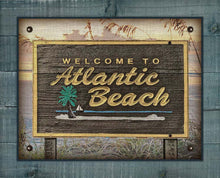 Load image into Gallery viewer, Atlantic Beach Welcome Sign - On 100% Natural Linen
