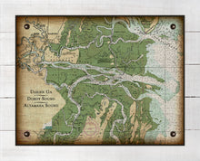 Load image into Gallery viewer, Darien Nautical Chart - On 100% Natural Linen
