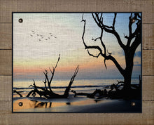 Load image into Gallery viewer, Driftwood Beach At Dawn - On 100% Natural Linen
