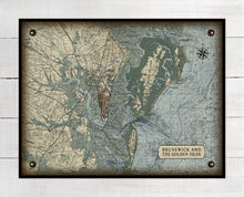 Load image into Gallery viewer, Brunswick And Golden Islands -Georgia- Nautical Chart - On 100% Natural Linen
