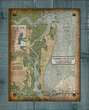 Load image into Gallery viewer, Cumberland Island Nautical Chart - On 100% Natural Linen
