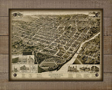 Load image into Gallery viewer, 1887 Macon Georgia Birds Eye Map - On 100% Natural Linen

