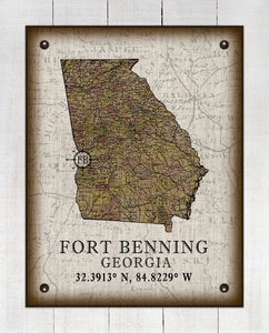 Fort Benning Georgia Vintage Design On 100% Natural Linen
