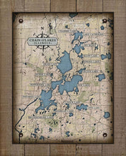 Load image into Gallery viewer, Illinois Chain Of Lakes Map On 100% Natural Linen
