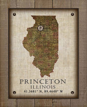 Load image into Gallery viewer, Princeton Illinois Vintage Design - On 100% Natural Linen

