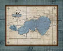 Load image into Gallery viewer, Clear Lake Iowa Map - On 100% Natural Linen
