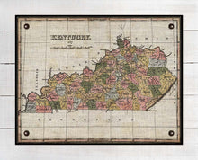 Load image into Gallery viewer, 1827 Kentucky Map - On 100% Natural Linen
