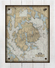 Load image into Gallery viewer, Acadia National Park &amp; Bar Harbor Maine Nautical Chart On 100% Natural Linen
