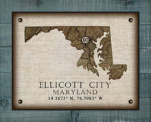 Load image into Gallery viewer, Ellicott City Maryland Vintage Design On 100% Natural Linen
