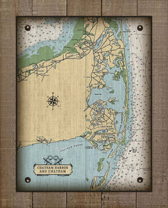 Chatham Cape Cod  Nautical Chart On 100% Natural Linen