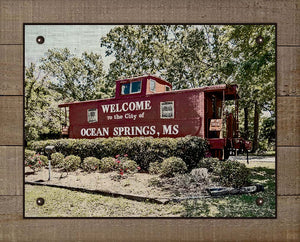 Ocean Springs Welcome Caboose - On 100% Natural Linen