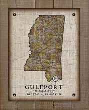 Load image into Gallery viewer, Gulfport Mississippi Vintage Design - On 100% Natural Linen
