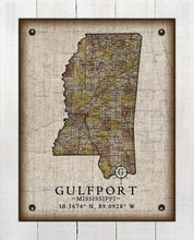 Load image into Gallery viewer, Gulfport Mississippi Vintage Design - On 100% Natural Linen

