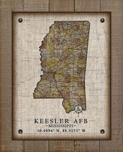 Load image into Gallery viewer, Keesler Air Force Base Mississippi Vintage Design - On 100% Natural Linen

