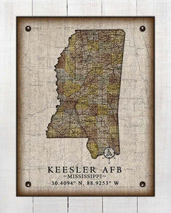 Keesler Air Force Base Mississippi Vintage Design - On 100% Natural Linen