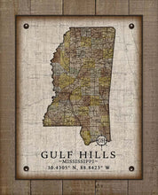 Load image into Gallery viewer, Gulf Hills Mississippi Vintage Design - On 100% Natural Linen
