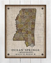Load image into Gallery viewer, Ocean Springs Mississippi Vintage Design - On 100% Natural Linen

