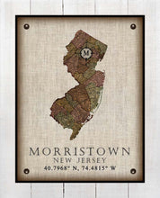 Load image into Gallery viewer, Morristown New Jersey Vintage Design - On 100% Natural Linen
