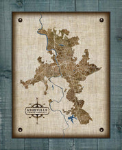 Load image into Gallery viewer, Asheville North Carolina Map Design - On 100% Natural Linen
