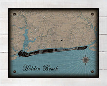 Load image into Gallery viewer, Holden Beach North Carolina Map Design - On 100% Natural Linen

