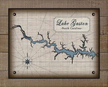 Load image into Gallery viewer, Lake Gaston North Carolina Map Design (2) - On 100% Natural Linen
