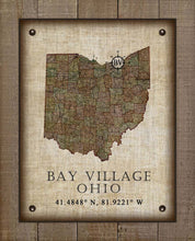 Load image into Gallery viewer, Bay Village Ohio Vintage Design - On 100% Natural Linen
