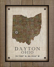 Load image into Gallery viewer, Dayton Ohio Vintage Design - On 100% Natural Linen
