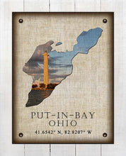 Load image into Gallery viewer, Put-In-Bay Ohio Vintage Design - On 100% Natural Linen
