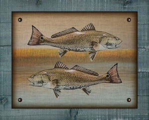 Redfish And Marsh - On 100% Natural Linen