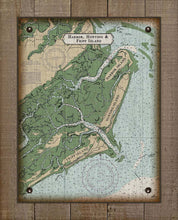 Load image into Gallery viewer, Harbor Island Nautical Chart - On 100% Natural Linen
