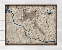 Load image into Gallery viewer, Fort Mill &amp; Catawba River South Carolina Map - On 100% Natural Linen
